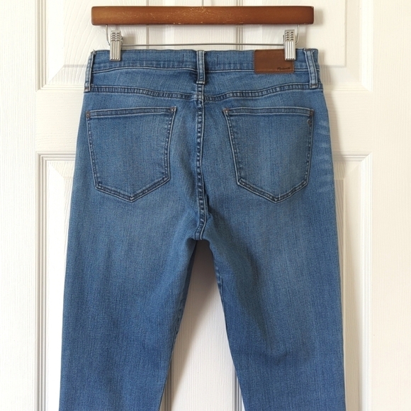 Madewell Classic 9" High Rise Distressed Medium Wash Cropped Skinny Jeans 29 - Picture 5 of 15